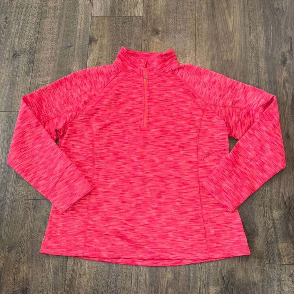 TEK GEAR Women's Size XL 1/4 Zip Pullover Fleece Sweatshirt Pink Active‎ Workout